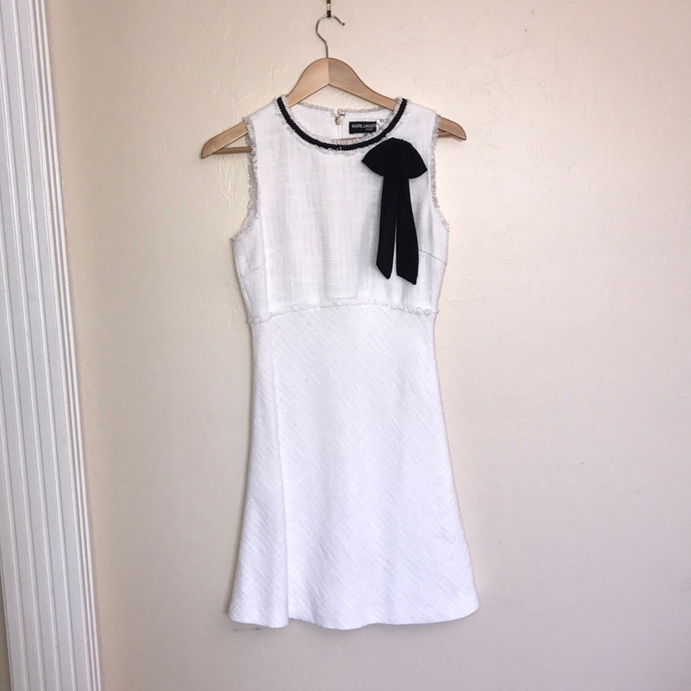 White Tank Dress with Bow